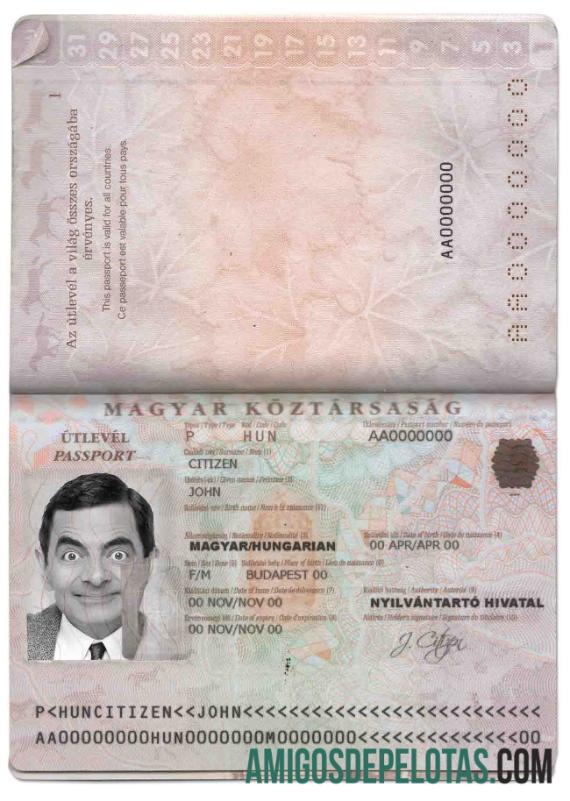 Passaporte Hungria modelo
